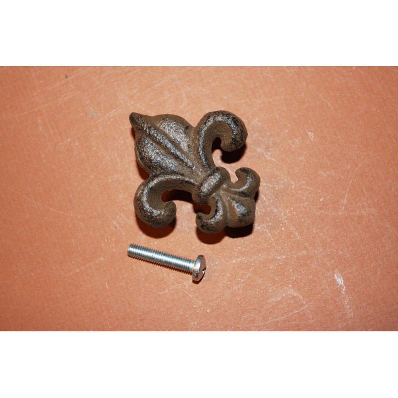 Pack of 10 Cast Iron Fleur De Lis Knobs Cabinet