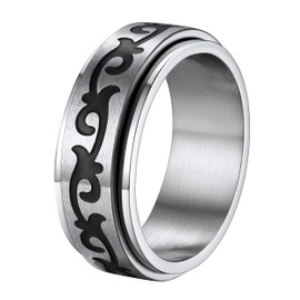 Supcare Celtic Knot Fidget Rings for Anxiety Stainless Steel Rotating Spinner Ring for Men Size T1/2