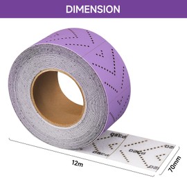 Shineboc Sanding Sheet Roll 80 Grit 70mm x 12m Purple Ceramic Sanding Sheet Roll Sanding Roll Zigzag Holes with Textile Base Sandpaper for Hand Sanders for Wood Metal Steel Stainless Steel