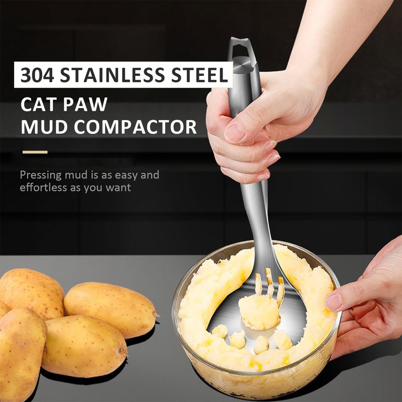 CHSEEO Potato Masher, 304 Stainless Steel Potato Press with Long