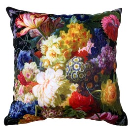 whooplaArt Elegant Decorative Floral Throw Pillow Cover Double Sides Flower Vintage Pillow Covers 18"x18" (LC-709)