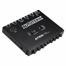 Autotek ATEQ 4-Band Audio Equalizer with Built-in 2-Way Crossover, 1/2 DIN, re-amp EQ with Front/Rear Active Crossover with Gravity Magnet Phone Holder Bundle