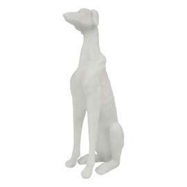 Cozy Villa White Dog Statue for Coffee Table Entryway Bookshelf, 14.5'' Tall Greyhound Sculpture, Resin Animal Figurines for Modern Home Décor, Housewarmings Birthdays Gifts for Dog Lovers