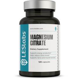LES Labs LES Labs Magnesium Citrate C Stress Relief, Restful Sleep, Heart Health, Metabolism, Nerve & Muscle Function C Non-GMO Supplement C 120 Capsules