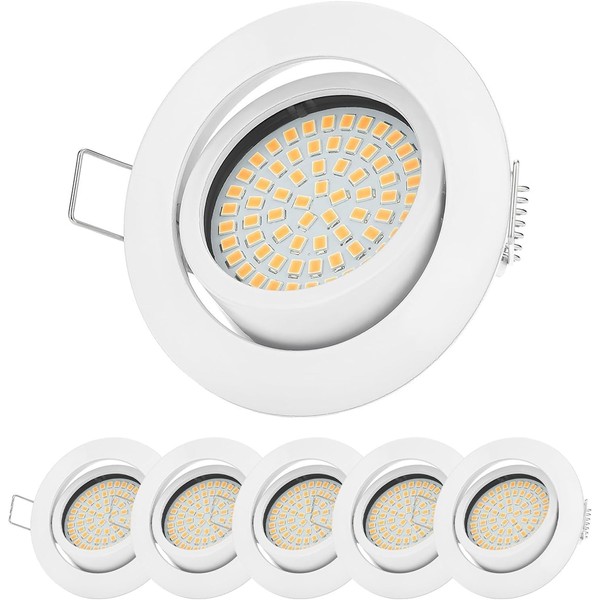 6 x LED Recessed Spotlights 230 V Flat Dimmable (5