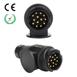 AOHEWEI 13 Pin Trailer Plug 12V 13 Pin Trailer Caravan Electric Cable Connector Adapter Tow Bar Converter for Vehicle Trailer