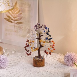 Seven Chakra Tree, Stones And Crystals, Office Desk Decor, Crystal Gifts, Chakra Tree Of Life, Crystals, Feng Shui Decor, Crystal Tree For Positive Energy, Wiccan Gifts For Women, Good Luck Money Tree