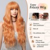 testar Ginger Wig With Bangs Long Wavy Auburn Wigs For
