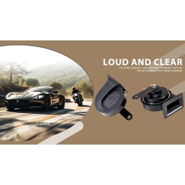 FARBIN Car Horn Horns for 12V Electric Snail Horn  High Low Tone for Car