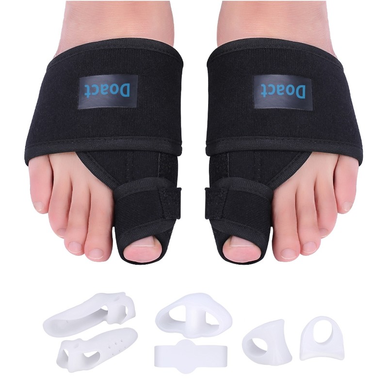 1Pair Bunion Toe Straightener Corrector 3Pair Silicone Gel Toe Separator(L)