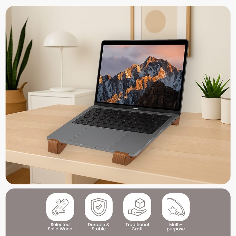 Fida Horeca Wooden Laptop Stand | Ergonomic Laptop Riser |