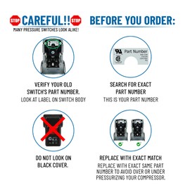 Condor Usa, Inc Pressure Swtch, Dpst, 140/175 Psi, Diaphrgm