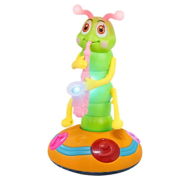 Electric Singing Twisting Worm Music Light Caterpillar Playing Saxophone Universal