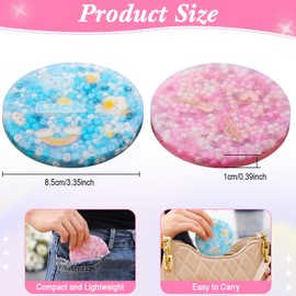 Shappy 2 Pack Skin Picking Fidget Toys with Tweezers Silicone Sensory Fidget Pad Toys for Adults Transfer Anxiety Dermatillomania(Sweet,Pink, Blue)