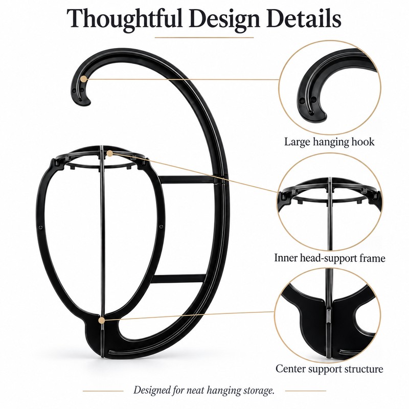 Hanging Wig Holder for Storage & Styling – Portable Wig