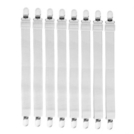 Voarge Pack of 8 adjustable bed sheet tensioners, sheet tensioners with metal clips, can be used for attaching bed sheets, ironing boards, sofas etc