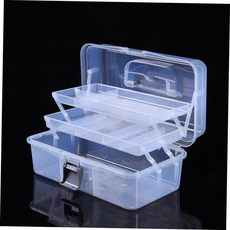 IWOWHERO Foldable Nail Tool Box Multi Functional Cosmetic Case Three