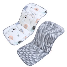 Baby Pushchair Seat Liners,Pram Liner Universal Fit for Most Pushchairs,100% Cotton Double-Sided Baby Stroller Cushion Pad,Stroller Seat Cover for Toddler Infant 1 Pack,78x34cm(Lions+Triangle)