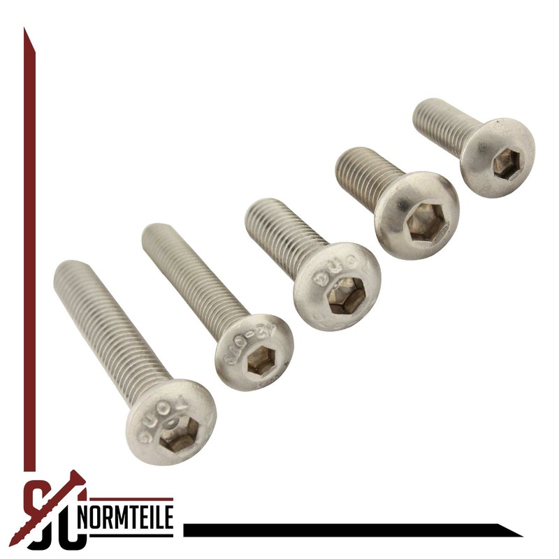 SC-Normteile SC7380-1 Rounded Head Screws with Hexagon Socket - M4