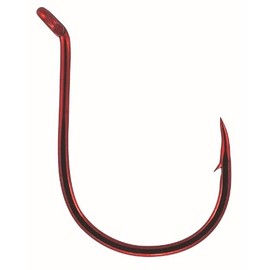 Mustad Ultra Point KVD Double Wide Gap Dropshot Hook (Pack of 10), Red, Size 6