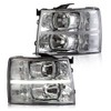 CNNELL LED DRL Headlight Assembly Compatible with 2007-2013 Chevy Silverado