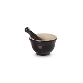 Le Creuset 81209301400003 Stoneware Mortar, 360 g, 300 ml, Glossy Black