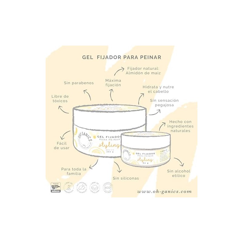 OH GANICS Gel Fijador para Peinar a tu Bebé 60