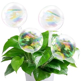 Pynqdfu 4 Pcs Large Plant Watering Globes,Self Watering Planter Insert Plant Accessories,Rainbow Gradient Glass Watering Devices for Vacation,Travel,Indoor,Outdoor,Home,Garden,10.6" L×3.15" D