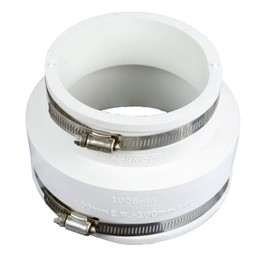 Fernco P1006-44W Flexible PVC Pipe Coupling for Concrete to Cast Iron, Plastic or Steel Plumbing Connections