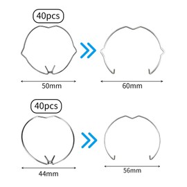 Pack of 80 Retaining Spring Rings Set, Retaining Spring Rings Clips for GU10 MR16, Lamp Holder Snap Ring for Spot Light Halogen Lamp (51 & 44 mm)