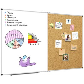 XBoard Extra Large Magnetic White Board and Bulletin Corkboard Combination, 72 x 40 Inch Foldable Dry Erase & Cork Combo Board for Wall with Aluminum Frame, 6' x 3' Notice Memo Board Pin Vision Board