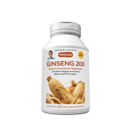 ANDREW LESSMAN Ginseng 200-360 Capsules - Standardized Extract to Support Well-Being. Adaptogen, Combats Fatigue and Stress. Gentle, Small, Easy-to-Swallow Capsules. No Additives
