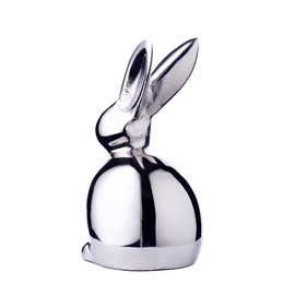 EDZARD Louis Rabbit Figurine (Height 13 cm) Nickel-Plated Aluminium Decorative Bunny Easter Decoration Table Decoration for Easter