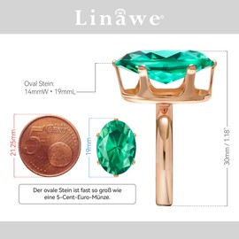 Linawe Women's Rings, False Diamond Moissanite Ring, Adjustable, Large Finger Ring, Women, Copper Rings Available in Three Gold, Rose Gold and Silver Tones, Glass Rhinestone Glass stone, Created