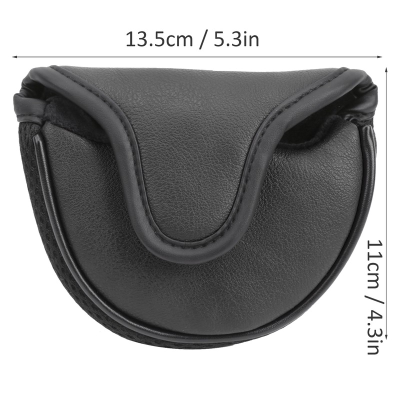 Golf Putter Protection Covers Headcover Semicircle PU Leather Guard Waterproof