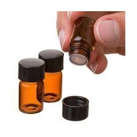 Amber Vials for Essential Oils 2 ml (5/8 dram) Amber Glass Essential Oil Bottle with Orifice Reducer and cap- 24 pack by AmberGlass