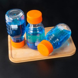 BKMAMLAB 250ml Round Media Storage Bottles with GL45 Screw Cap Borosilicate Glass Maximum temperature 249.8°F Pack of 3