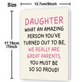 WowBefun Daughter Birthday Card | Birthday Card for Daughter | Birthday Card Daughter | Daughter Birthday Card from Mom & Dad & Parents | Funny & Happy Birthday Card & Gifts for Adult Daughter