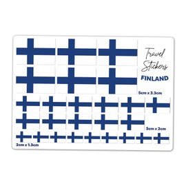 A5 Sticker Sheet Finland Flag Vinyl Stickers - Finnish Travel Holiday World Geography School Labels Scrapbooking 5cm | 3cm | 2cm #81440