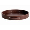 HofferRuffer Top Nocth PU Leather Round Serving Tray, Decorative Serving