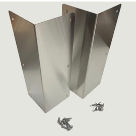 Epic QT 20ga Brushed 304 Stainless Steel Corner Guards for Vinyl Siding - Weed Whacking Protection (Pack of 2) (3" x 3" x 9 1/4")