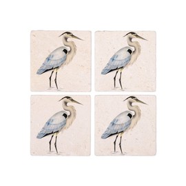 CafePress Great Blue Heron Tumbled Stone - Set of 4 Coasters Set of 4