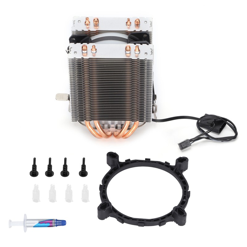 CPU Air Cooler Dual Tower 4 Heatpipes LED Light CPU