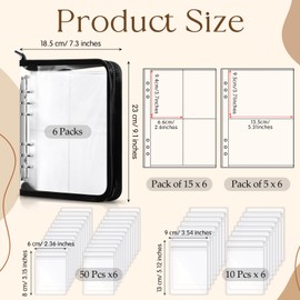 Threehoney 6 Sets Transparent Jewelry Storage Book Travel Jewelry Organizer Earring Organizer Case Bracelet Holder for Necklace Earrings Ring Holder with Clear Zippered Pouch Anti Tarnish Pouches