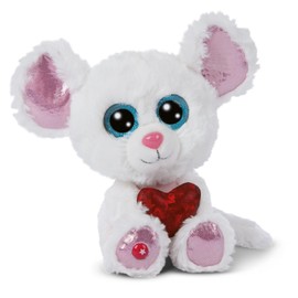 NICI Glubschis:The Original - Glubschis Mouse Luvi Nubi 15 cm I Sitting Plush Toy with Large Glitter Eyes I Cuddly Toy for Cuddly Toy Lovers - 47880