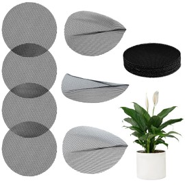 Classicseali 50pcs Mesh for Plants,4 Inch Round Black Flower Pot Hole Mesh Pad, Prevent Soil Loss, Bonsai Bottom Plant Drainage Insert for Garden Outdoor Potted Plants,Black