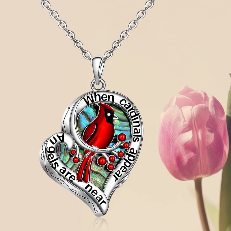 Cardinal Urn Necklace for Ashes - When Cardinals Appear Angels