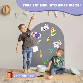 Warasee Magnetic Wall Decal Arch, 31" x 39" for Kids, Playroom, Home (Light Gray)