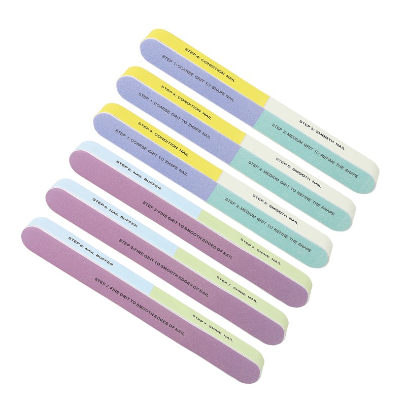 10pcs Nail File Reusable Washable Multi Functional 7 Steps DIY