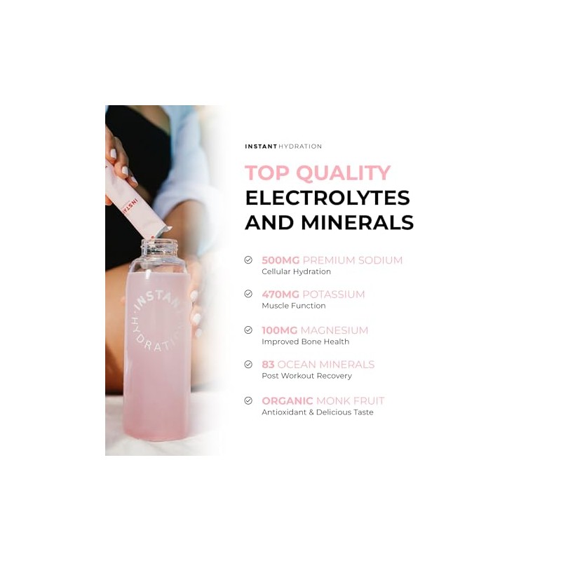 Instant Hydration Sobres Electrolitos Polvo Mezcla Bebida Sandía Azúcar Cetogénica